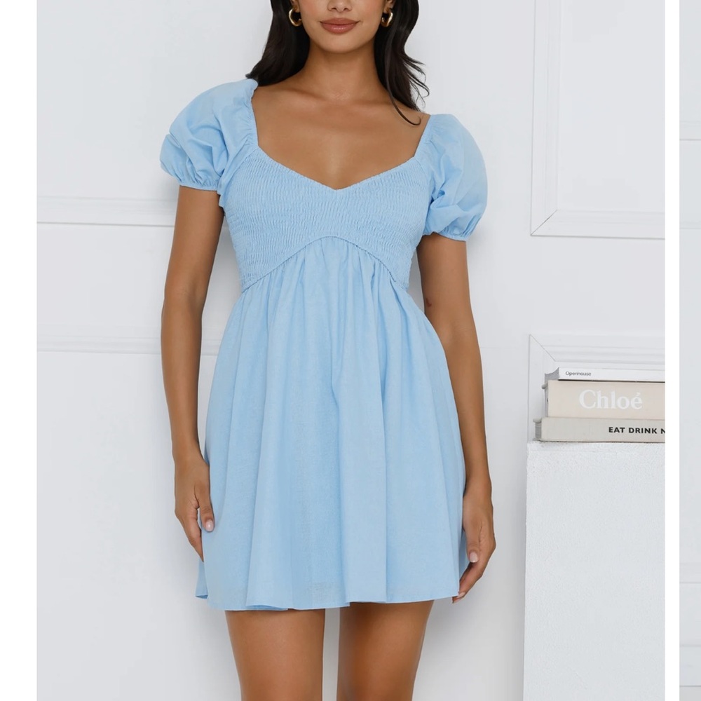 Hello Molly Cinnamon Swirl Mini Dress Blue